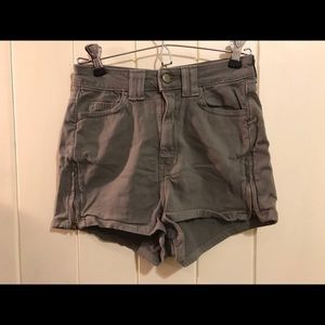 American Apparel army green high waisted shorts